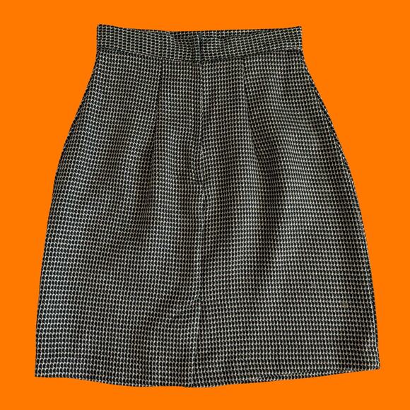 90's vintage houndstooth high waisted pencil mini skirt Size 5 byer too! - Picture 4 of 7